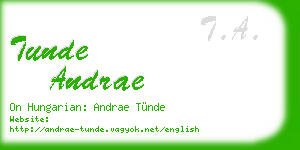 tunde andrae business card
