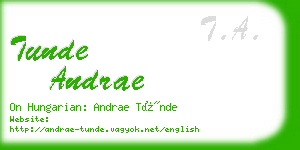tunde andrae business card